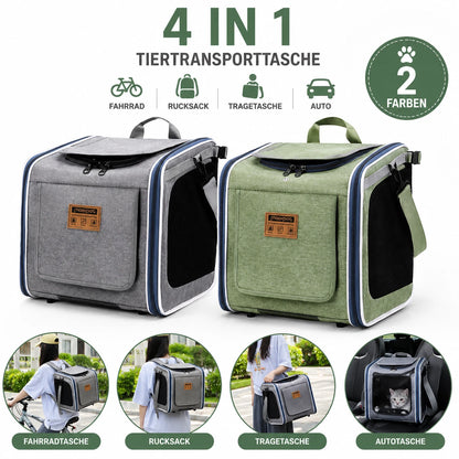 Fahrrad Hundekorb Hundetransport Rucksack 4-in-1 Haustier Tasche Faltbar bis 6kg